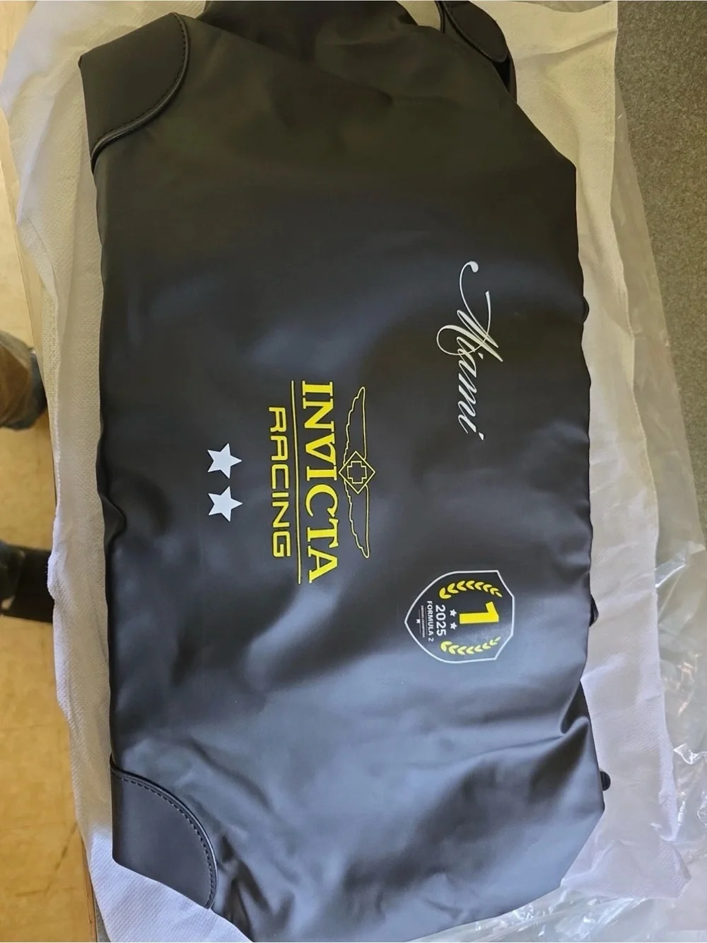 Invicta Racing Miami 2025 Black Duffle Bag